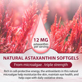 Ecos de la Primavera etiqueta del producto muestra astaxantina natural para bienestar diario.