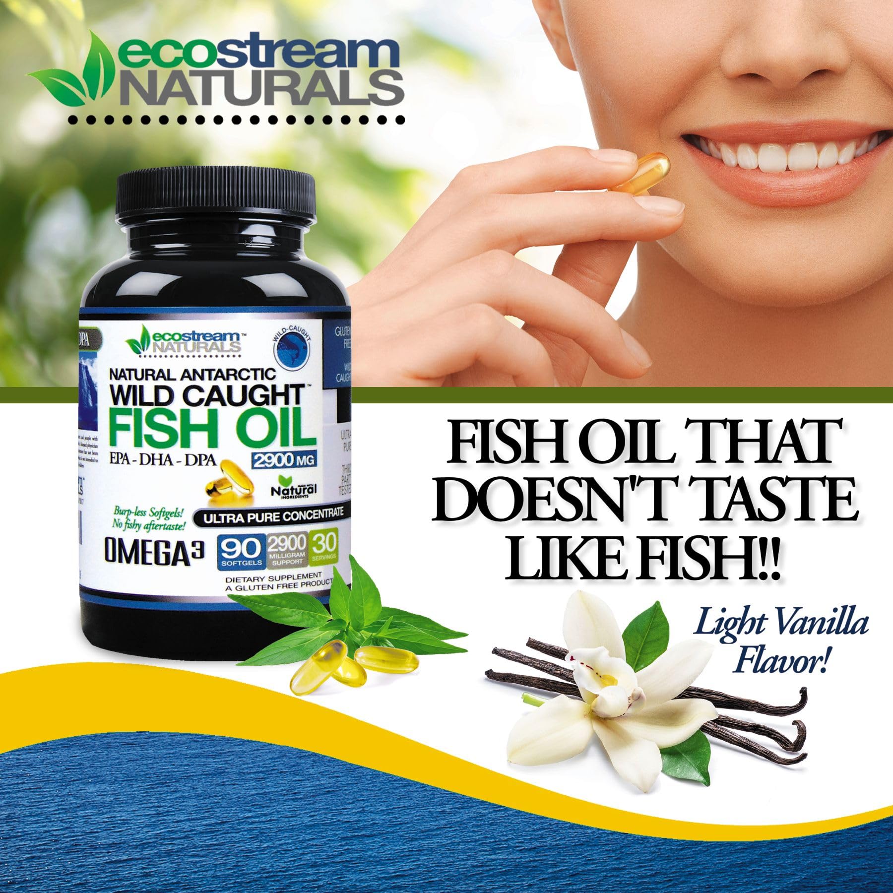 ecostream Naturals Omega3 - cápsulas fáciles de tragar para ingesta diaria de omega-3
