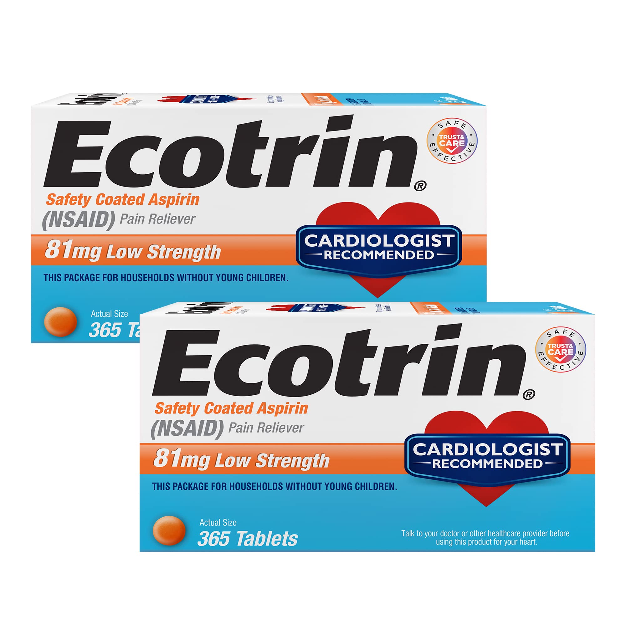 Ecotrin botella 81 mg con recubrimiento de seguridad para estómago suave