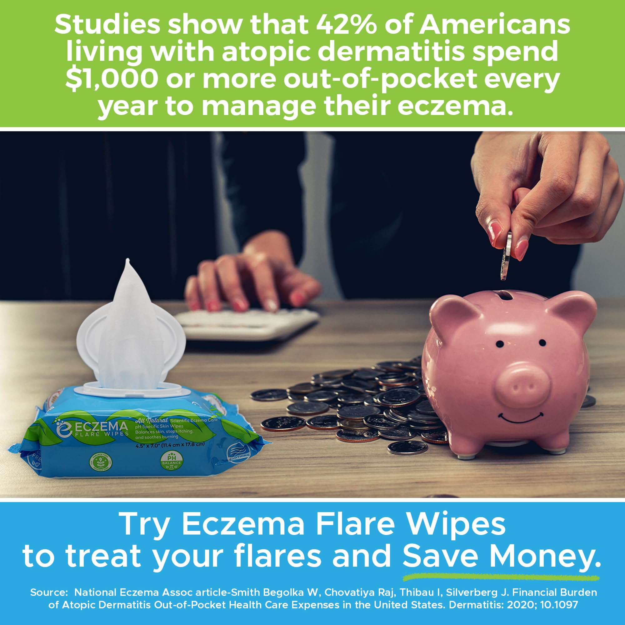 Eczema Flare Wipes: ingredientes naturales para un cuidado suave de la piel.