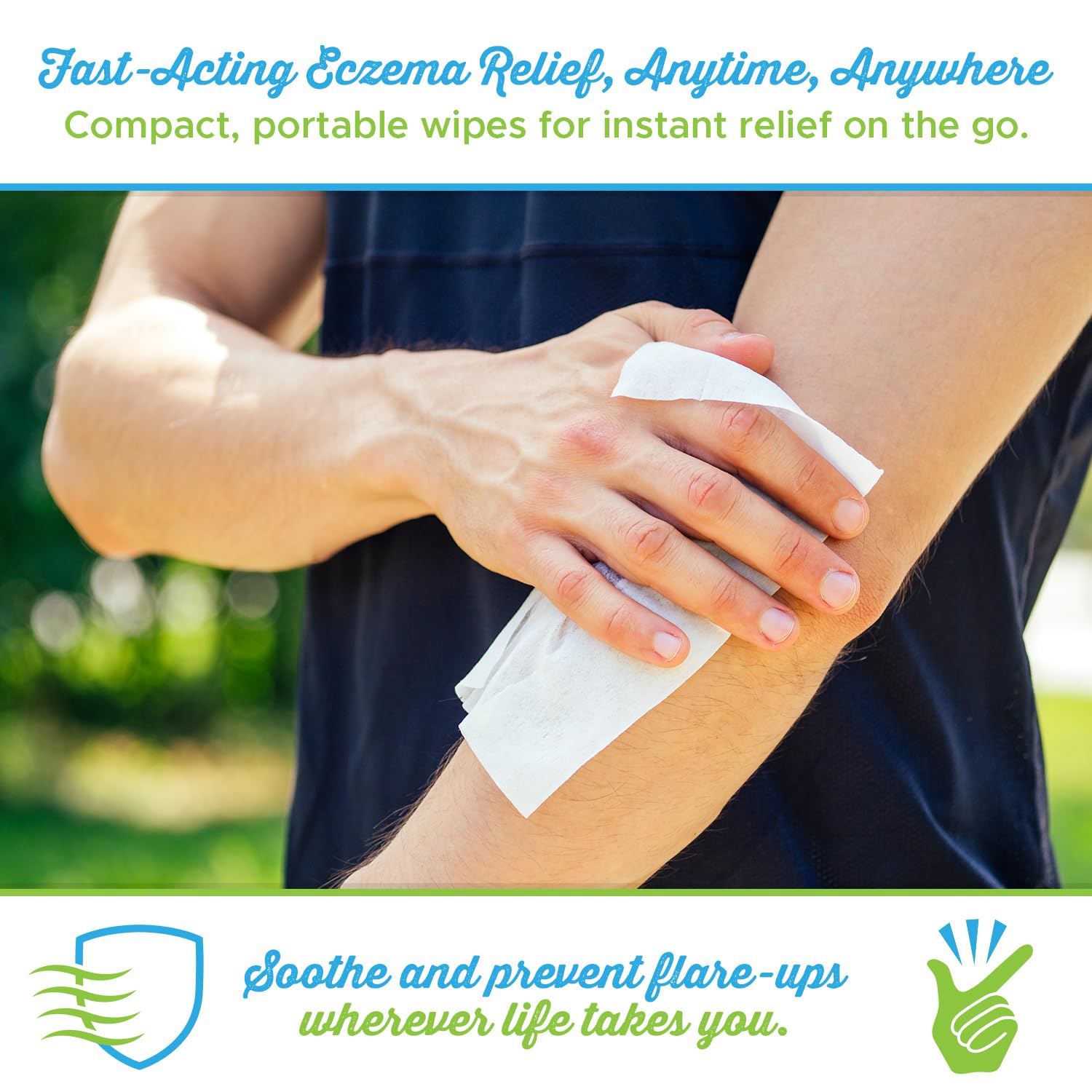 Eczema Flare Wipes: libre de alcohol, adecuado para piel sensible.