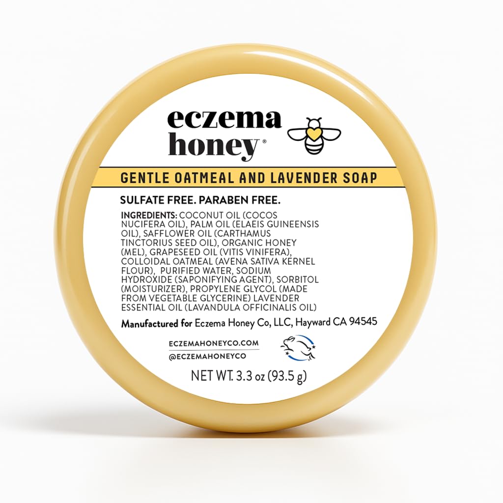 ECZEMA HONEY barra jabón avena lavanda, cuidado suave para piel sensible.