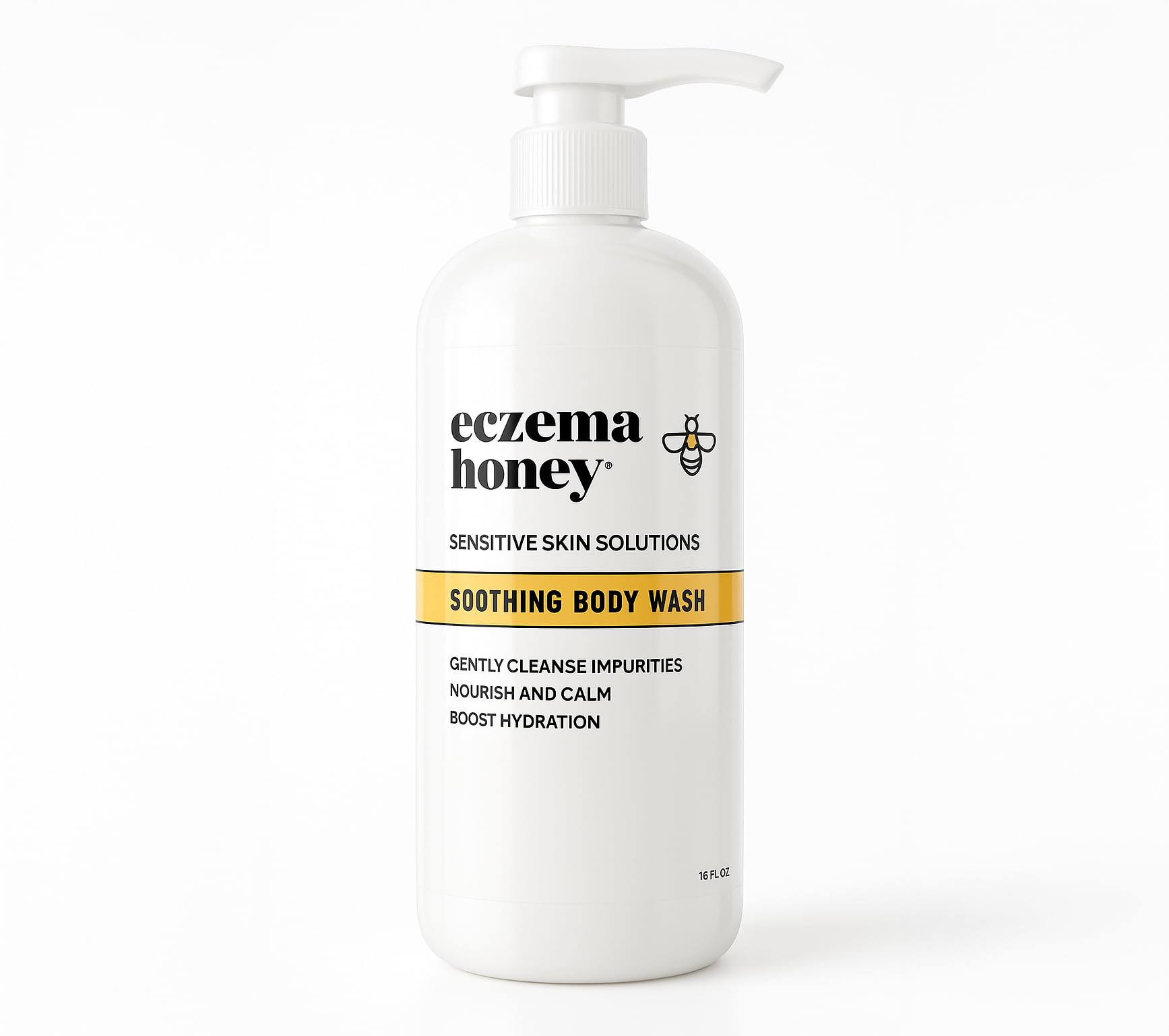 Eczema Honey, botella de ducha para piel sensible y suave limpieza.