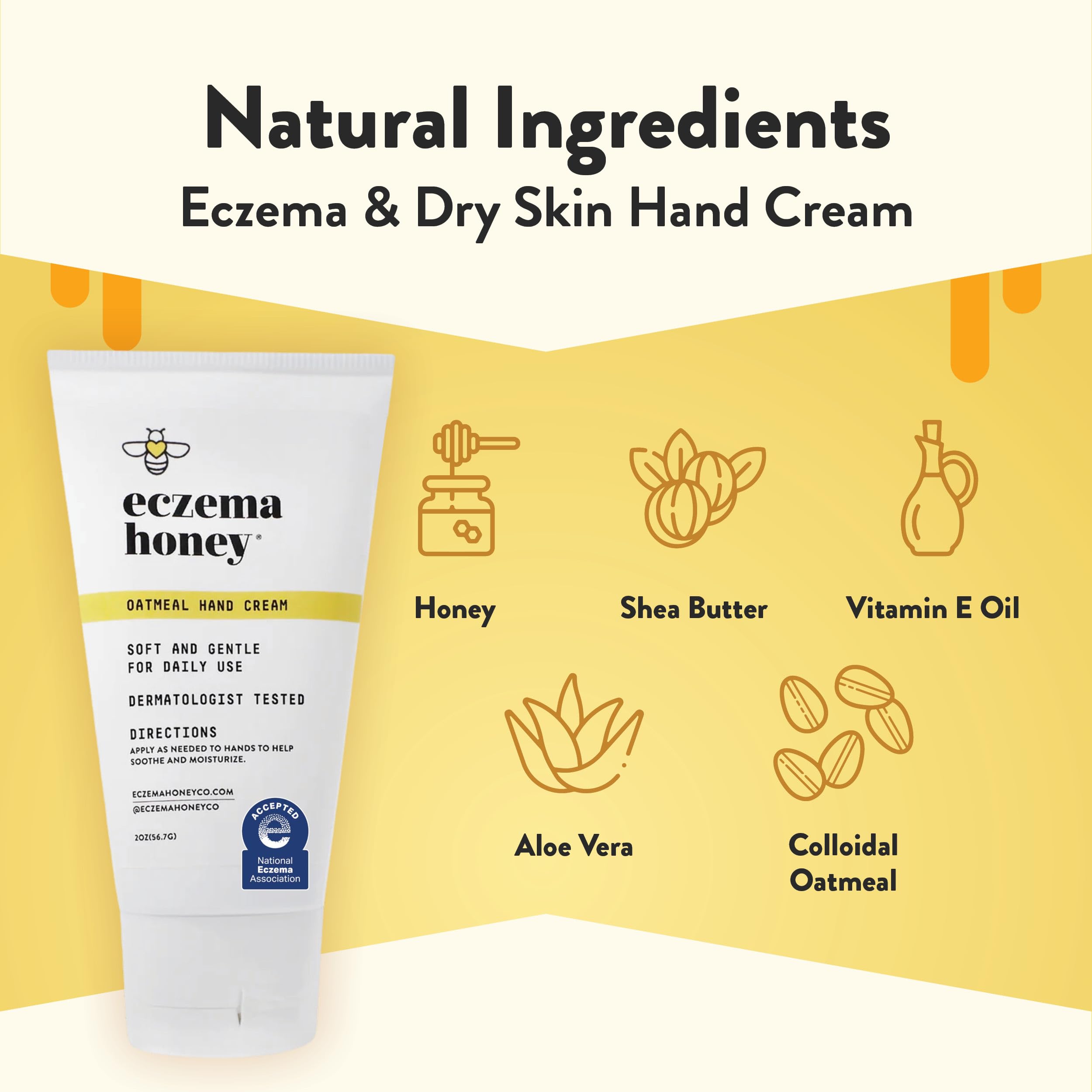 ECZEMA HONEY crema para manos con aloe, alivio ligero de irritación