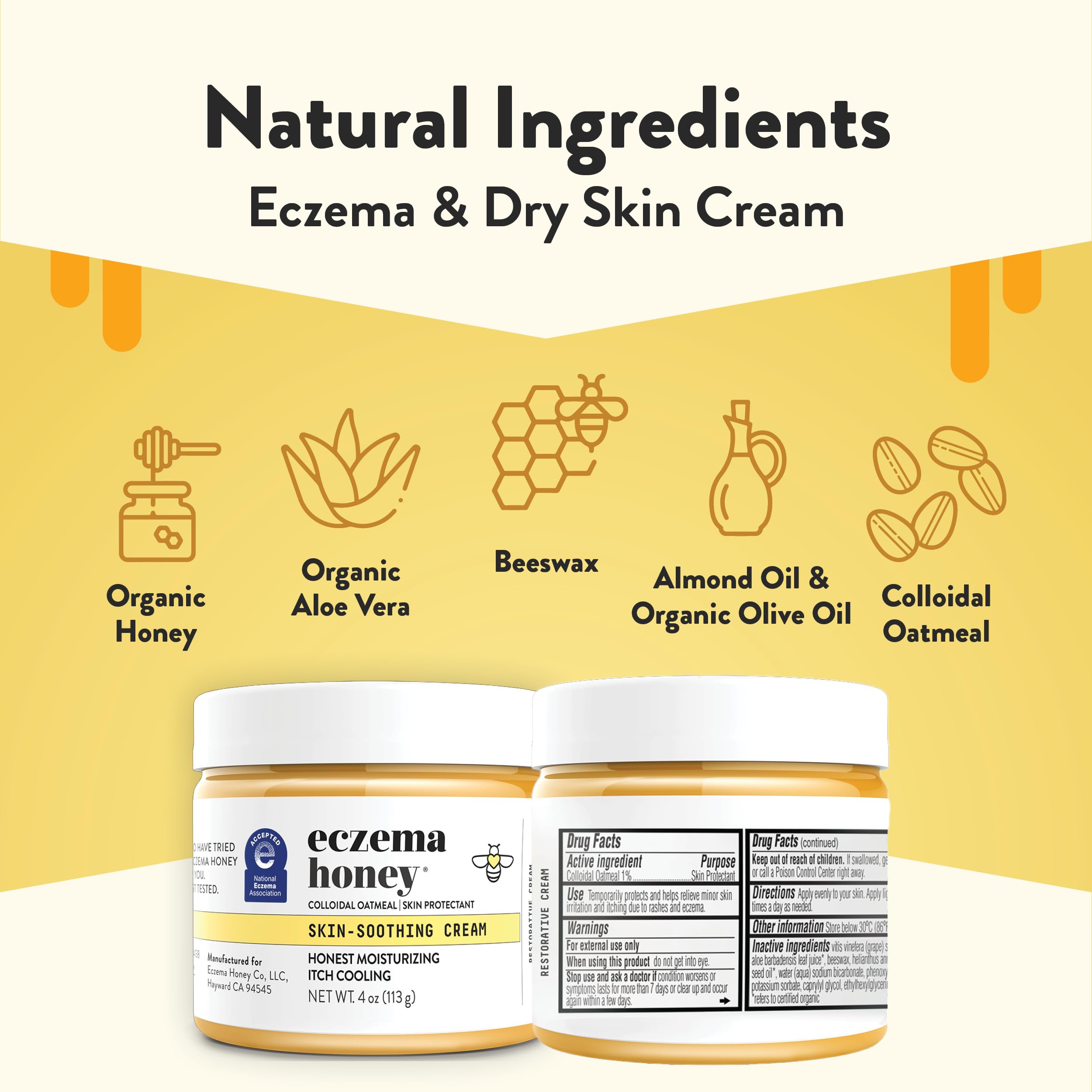 ECZEMA HONEY crema para manos secas mostrando textura suave