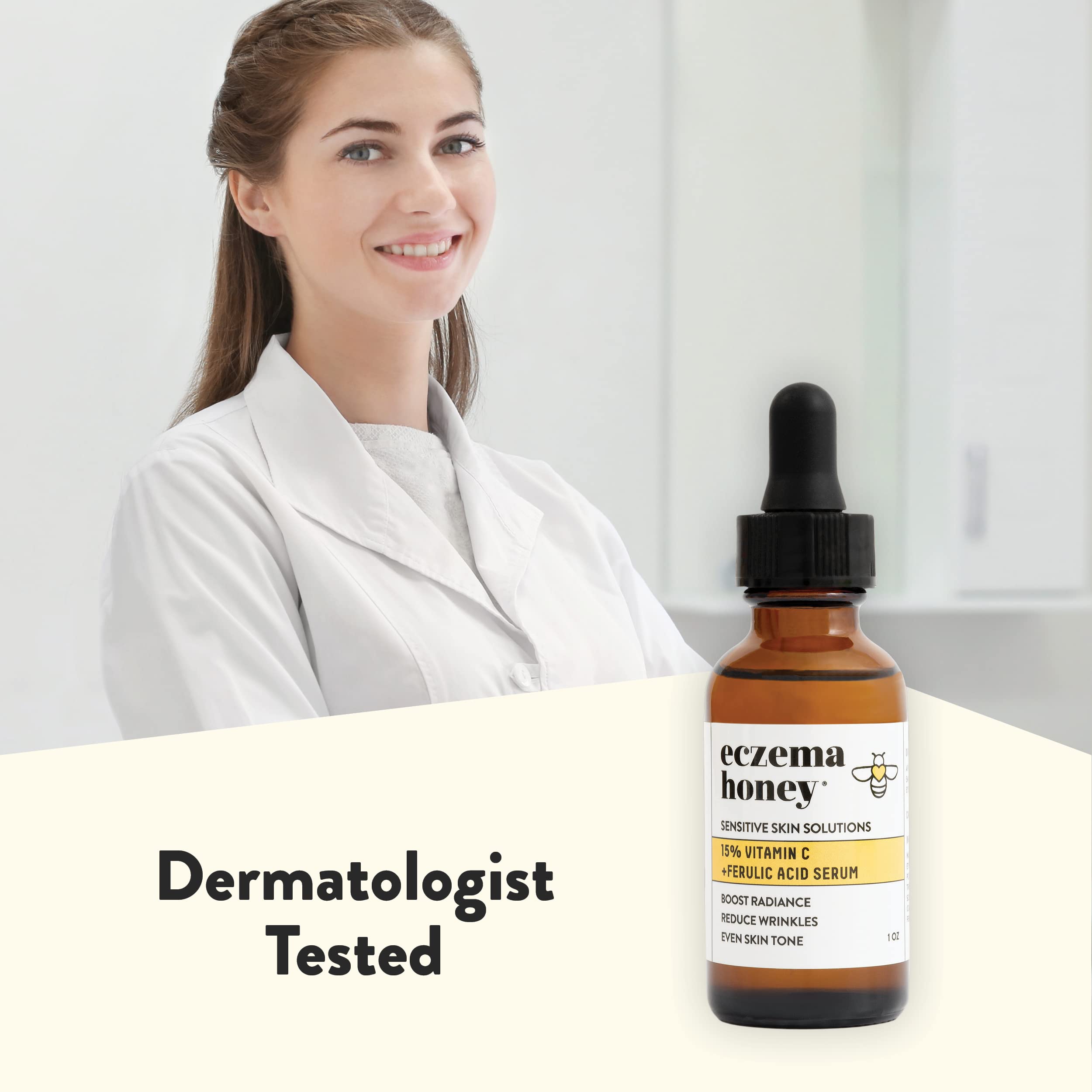 Envase de 30 ml de ECZEMA HONEY listo para la rutina