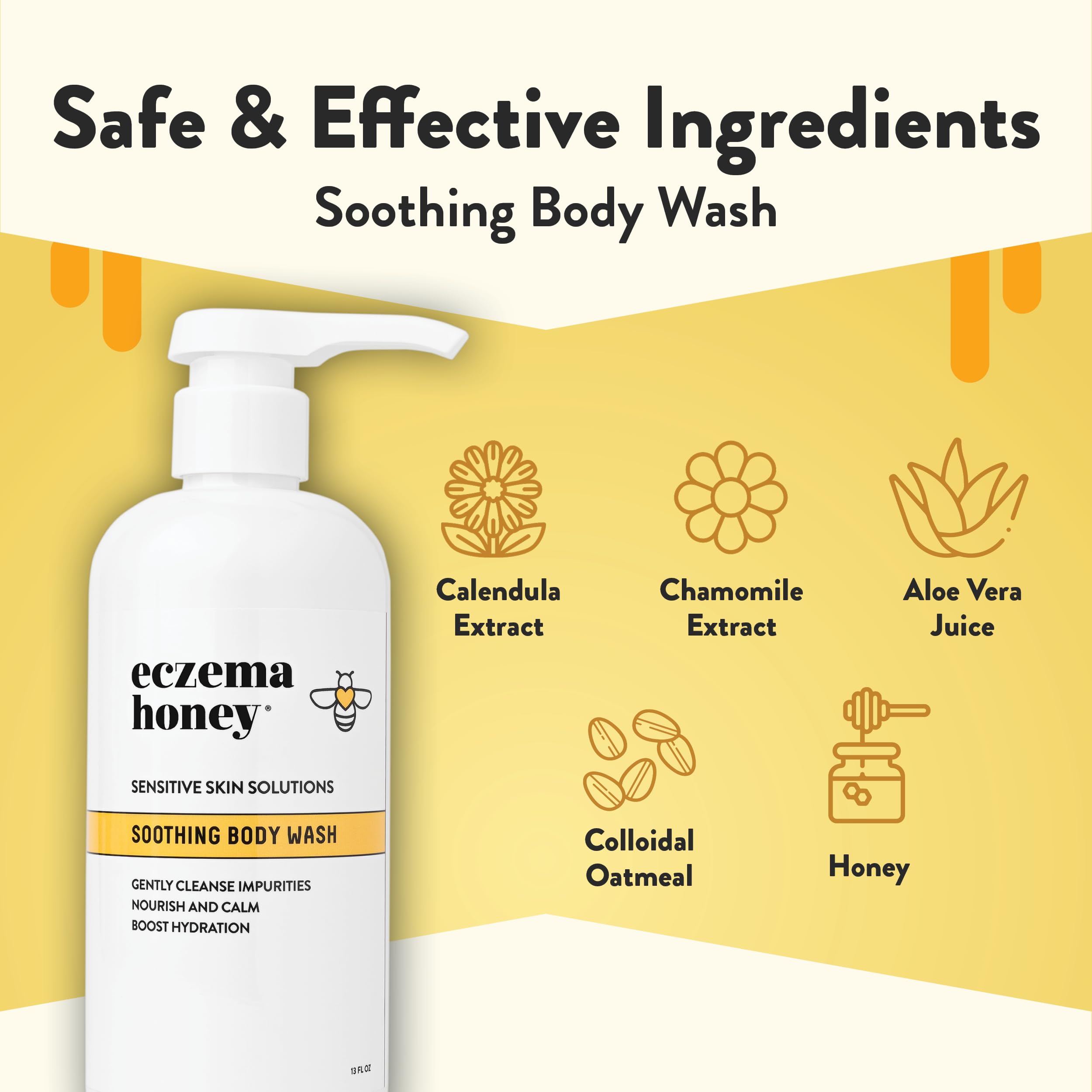Eczema Honey, espuma suave que deja la piel calmada tras la ducha.