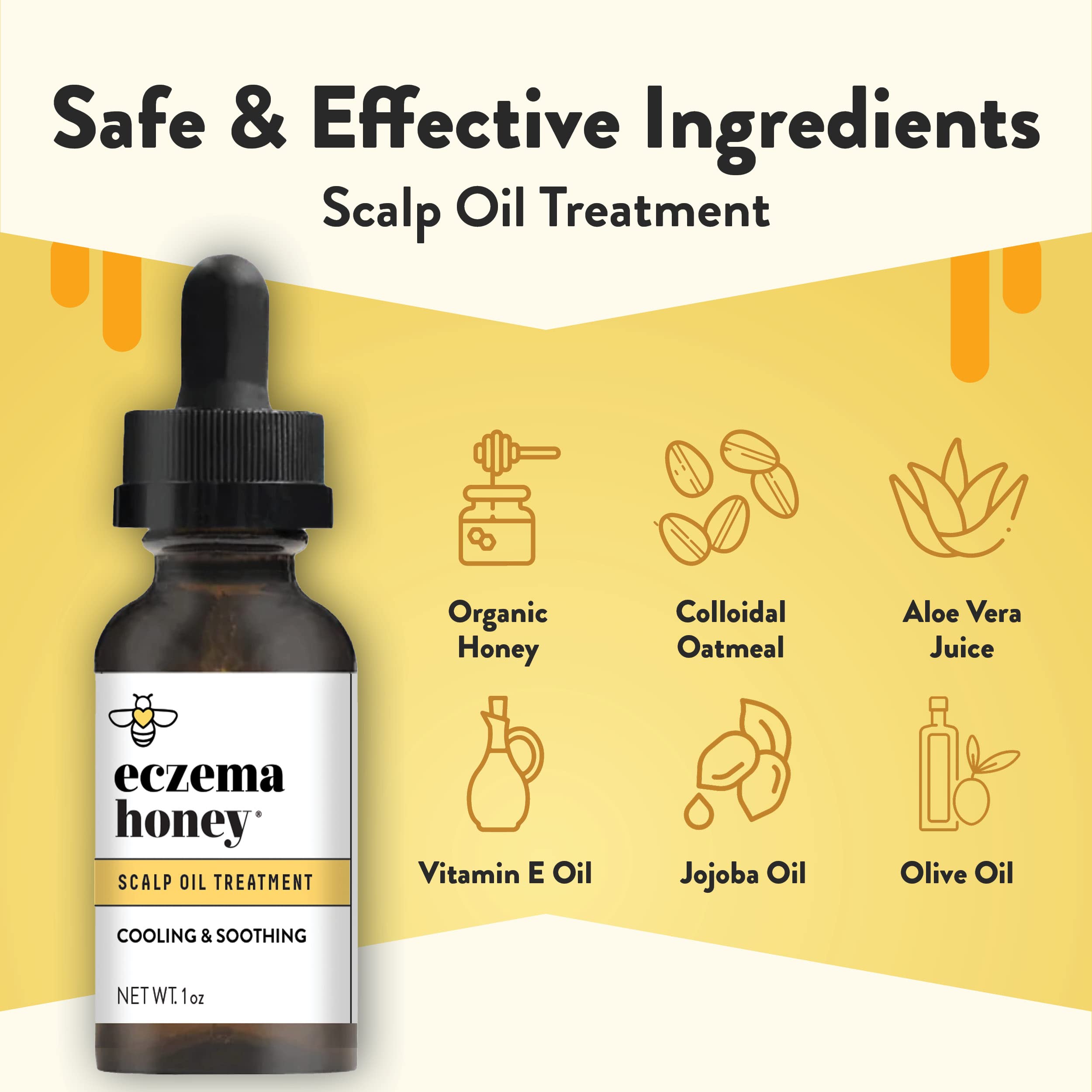 ECZEMA HONEY ingredientes-arbol-de-te para alivio de la irritación del cuero cabelludo