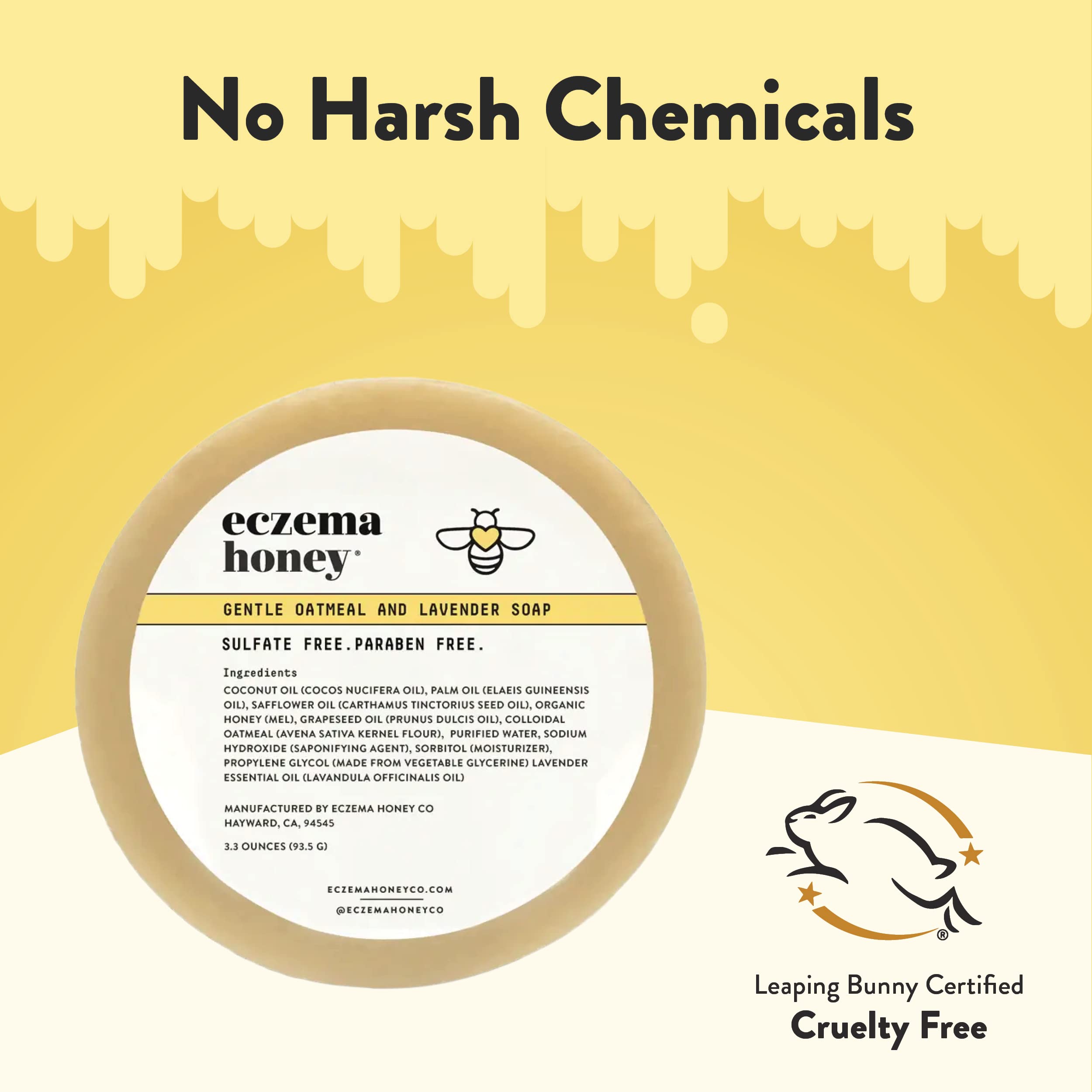 Aplicación diaria sin irritación; apto para toda la familia ECZEMA HONEY.