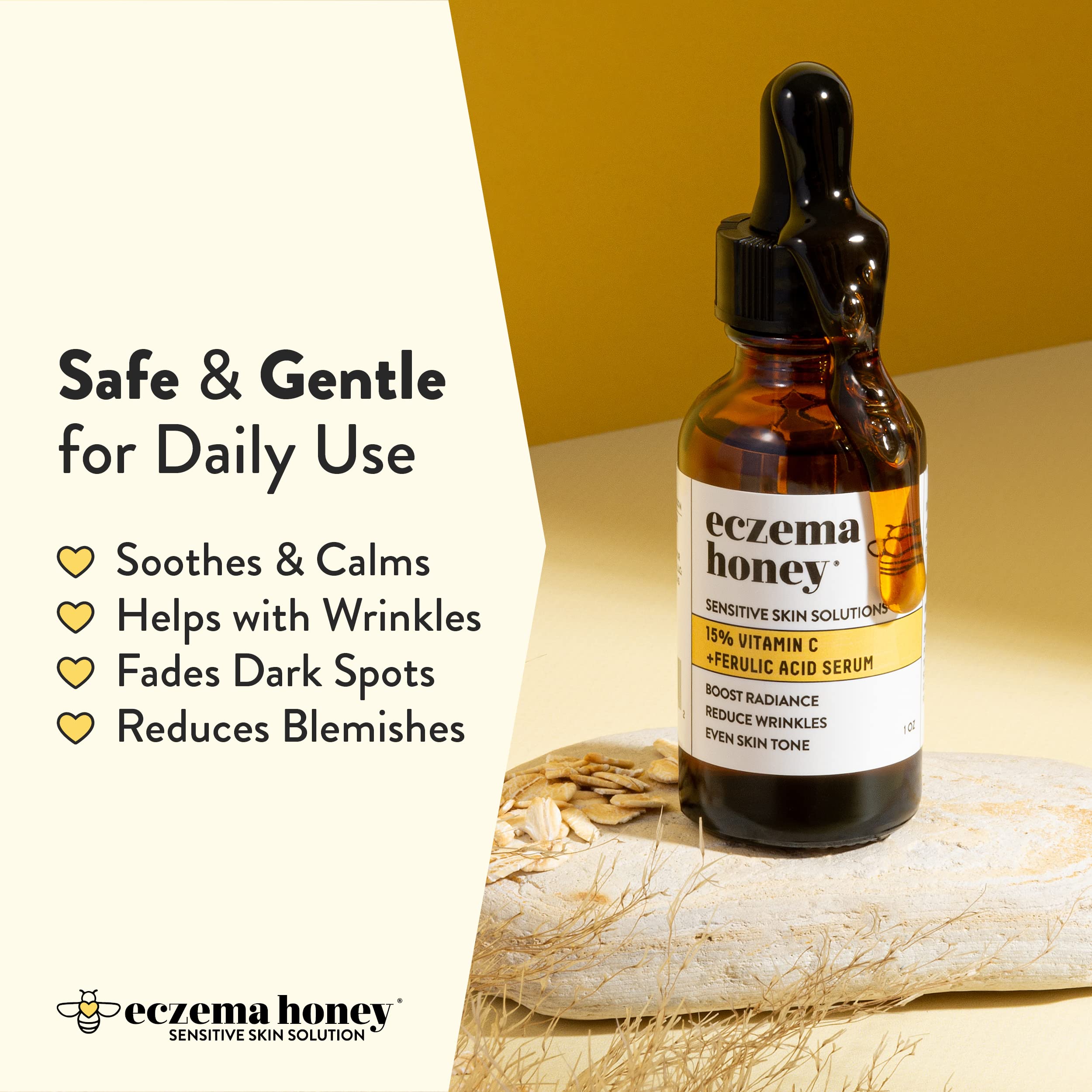 Miel y avena calmando rojeces en piel sensible con ECZEMA HONEY