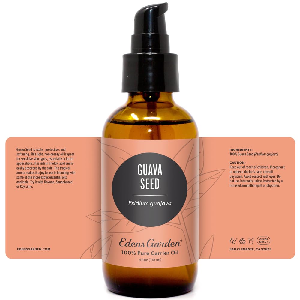 Edens Garden Aceite de Semilla de Guayaba, aroma tropical para ritual diario.
