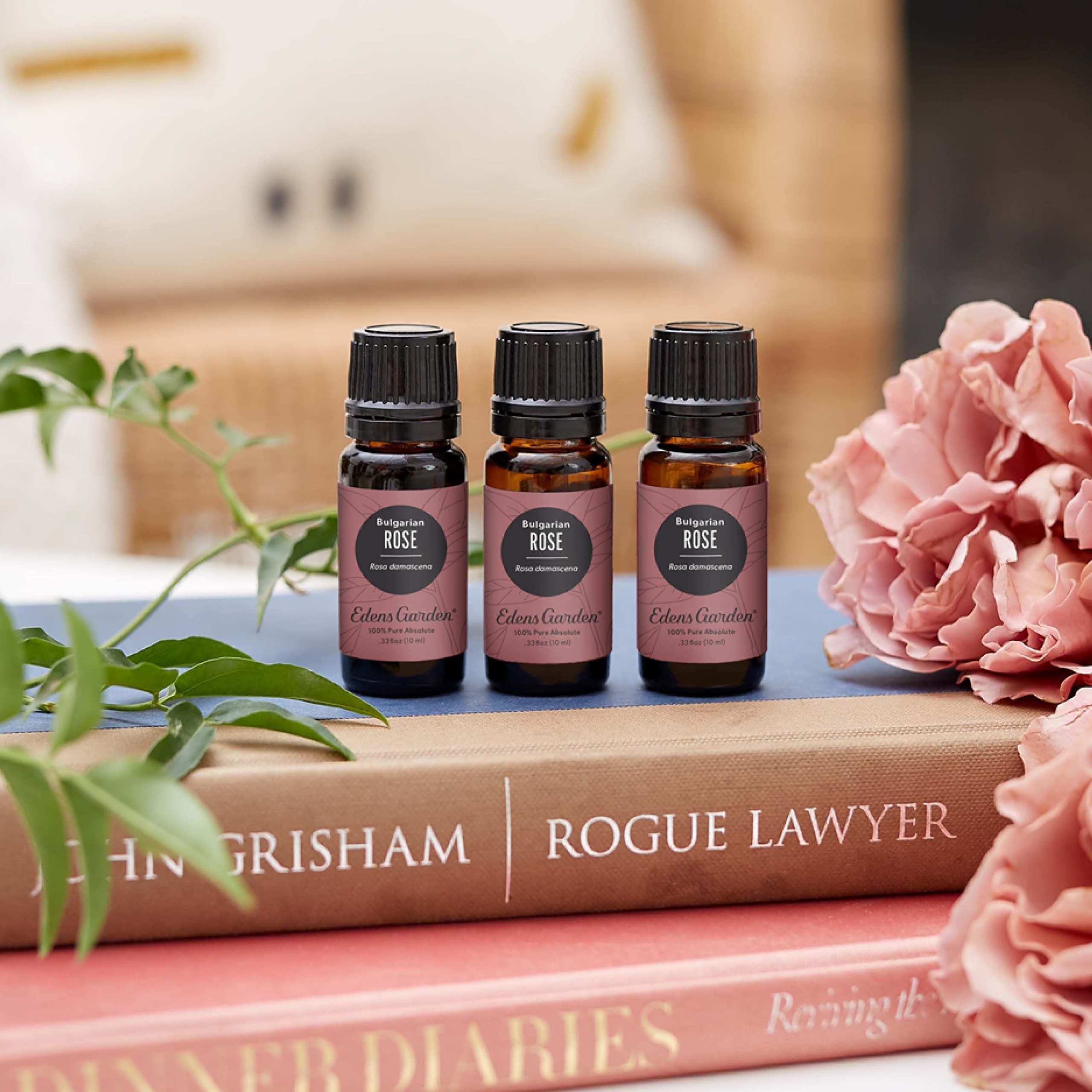 Aroma floral de Edens Garden Rose Bulgarian Absolute para perfumar ambientes.