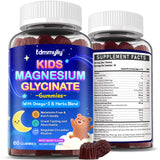 Edmmyliy gomas magnesio para niños, frente del frasco, apoyo para relajarse antes de dormir