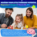 Edmmyliy gomas magnesio para niños, gomitas suaves aptas para edades 4-11