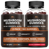 Effective Nutra Gomitas de Hongos 2500mg - botella frambuesa, sabor natural para enfoque diario.