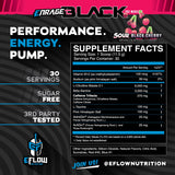 eFlow Nutrition Enrage Black, empaque trasero con información de dosis y beneficios.