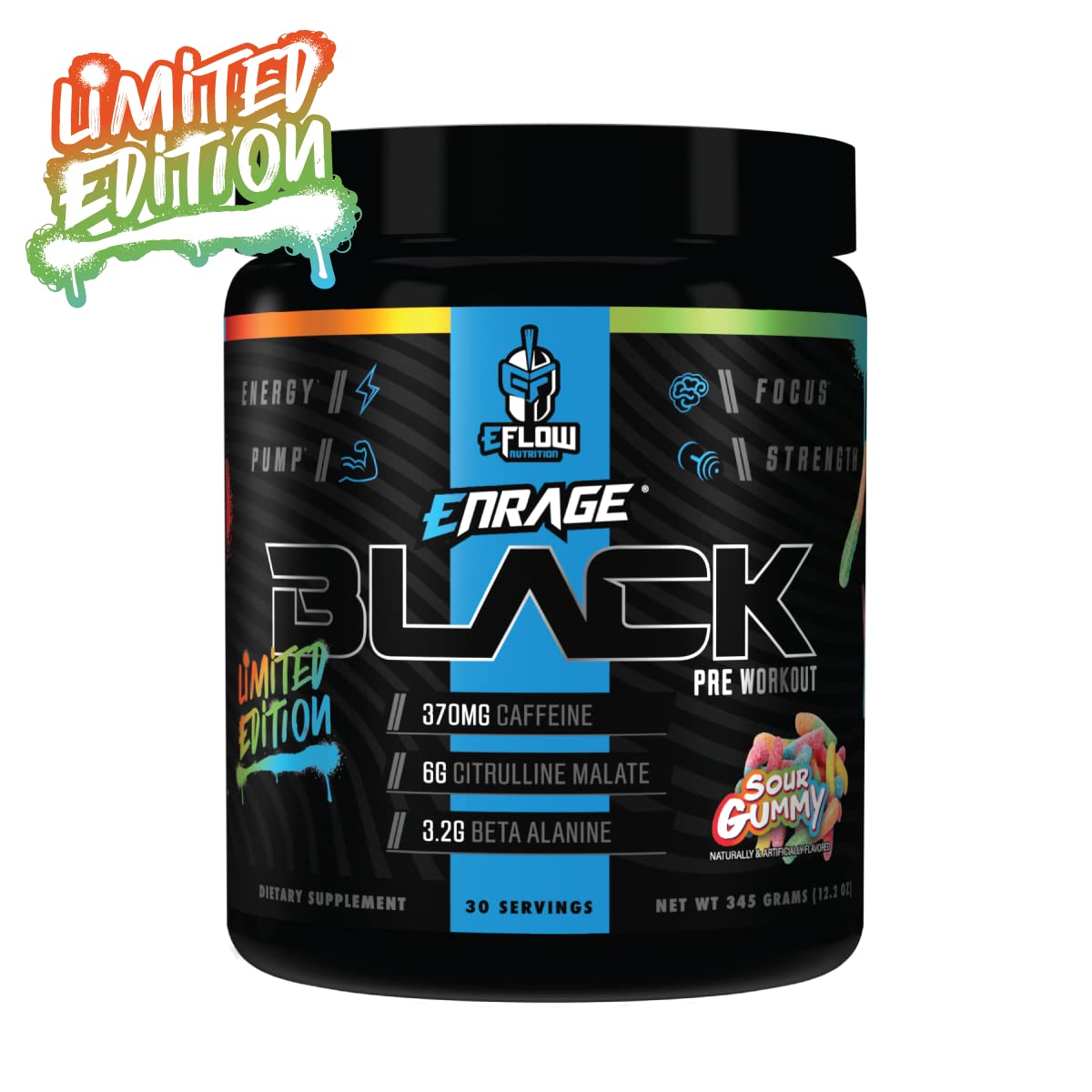 eFlow Nutrition Enrage negro detalle sabor: aroma y sabor intenso para motivar cada repetición