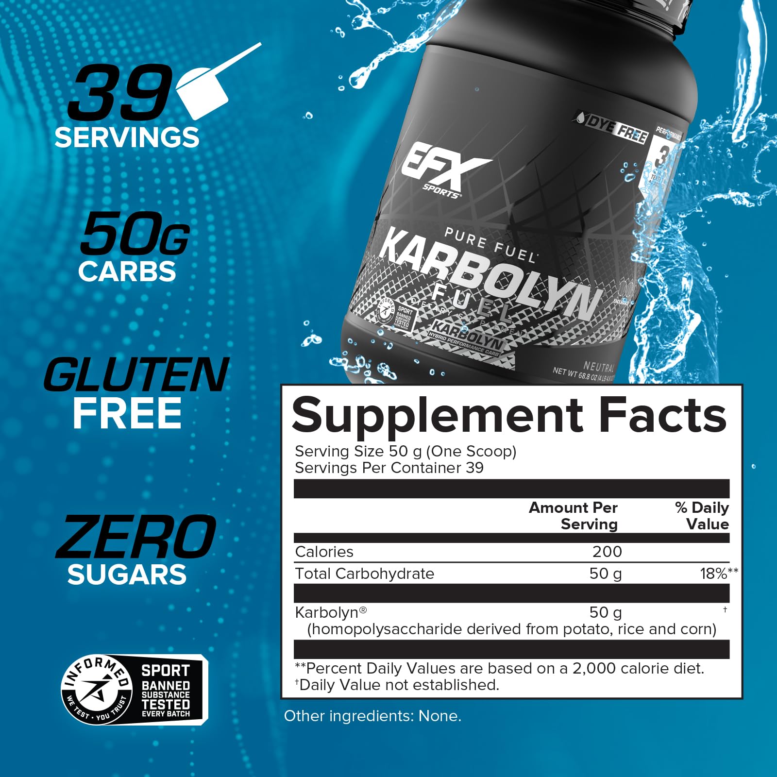 EFX Karbolyn Fuel cuchara medidora para dosificar con precisión.