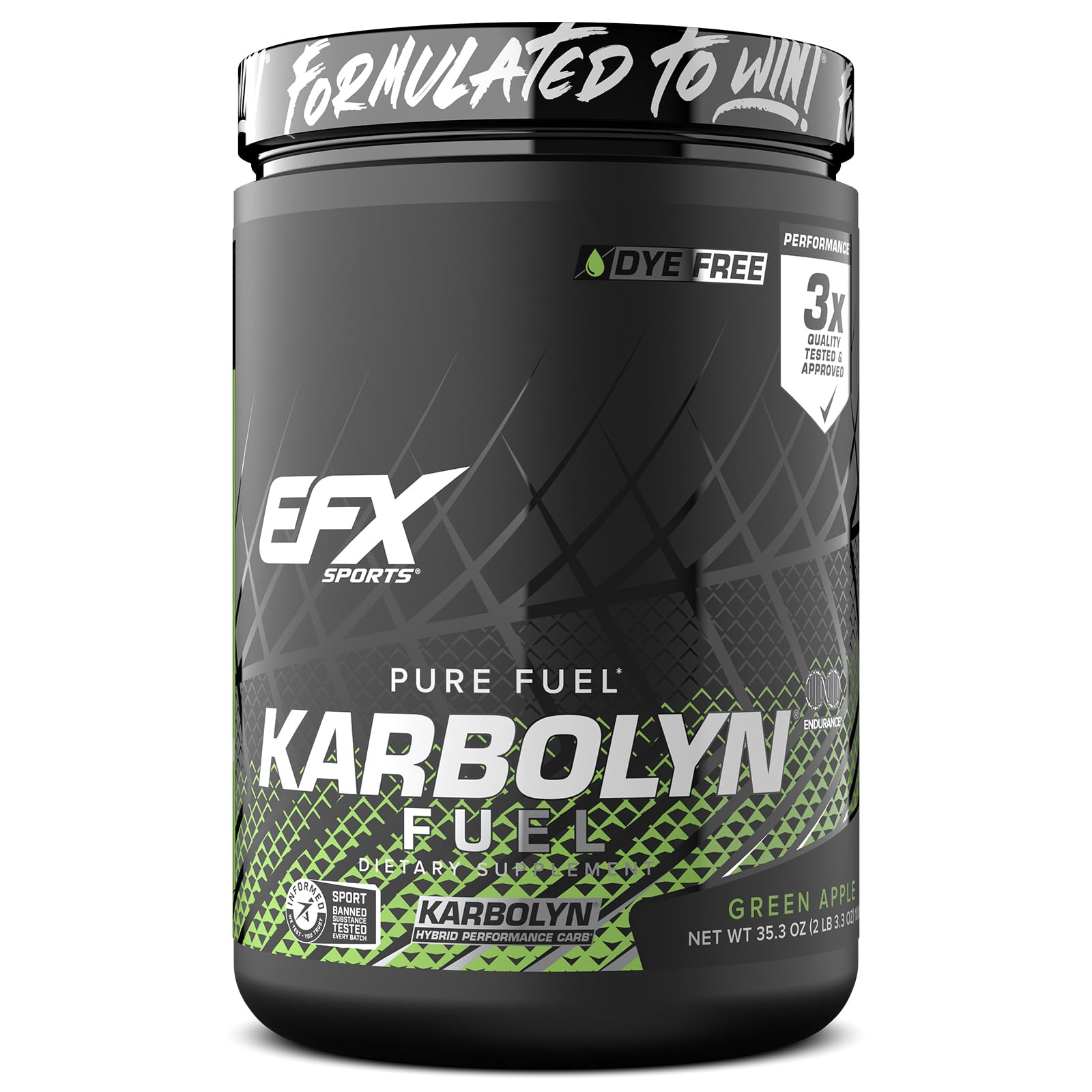 EFX Karbolyn Fuel envase frontal para identificar la marca y sabor rápidamente