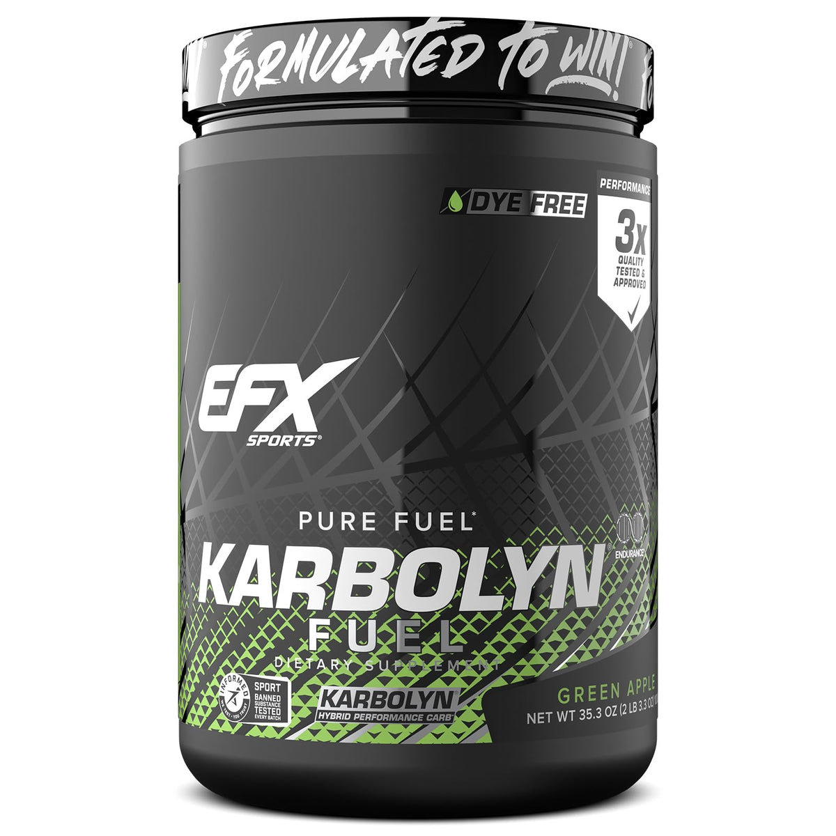 EFX Karbolyn Fuel envase frontal para identificar la marca y sabor rápidamente