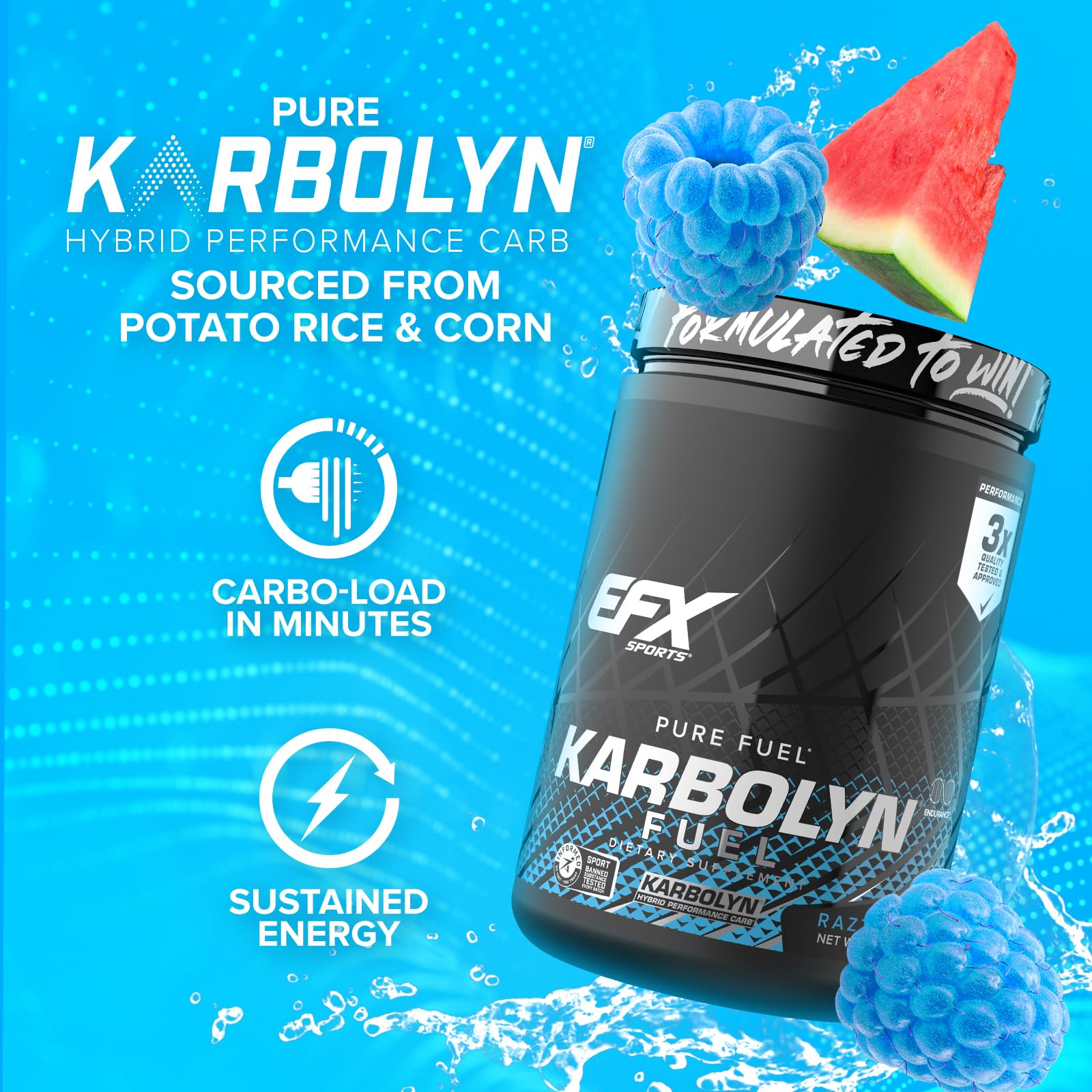 Mezcla Karbolyn Fuel en agua, bebida lista para entrenamiento.
