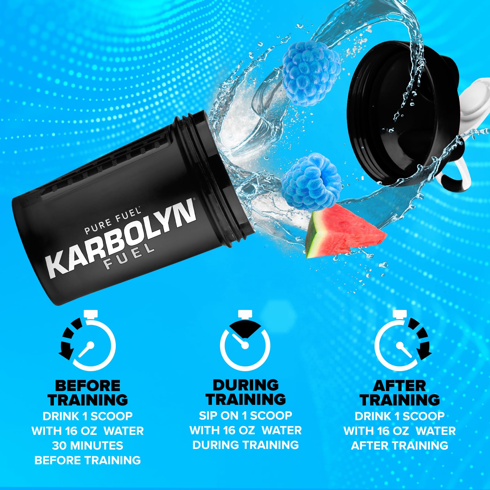Vaso de entrenamiento con Karbolyn Fuel listo para consumir.