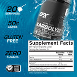 EFX Sports Karbolyn Fuel etiqueta detalle, fórmula sin azúcar