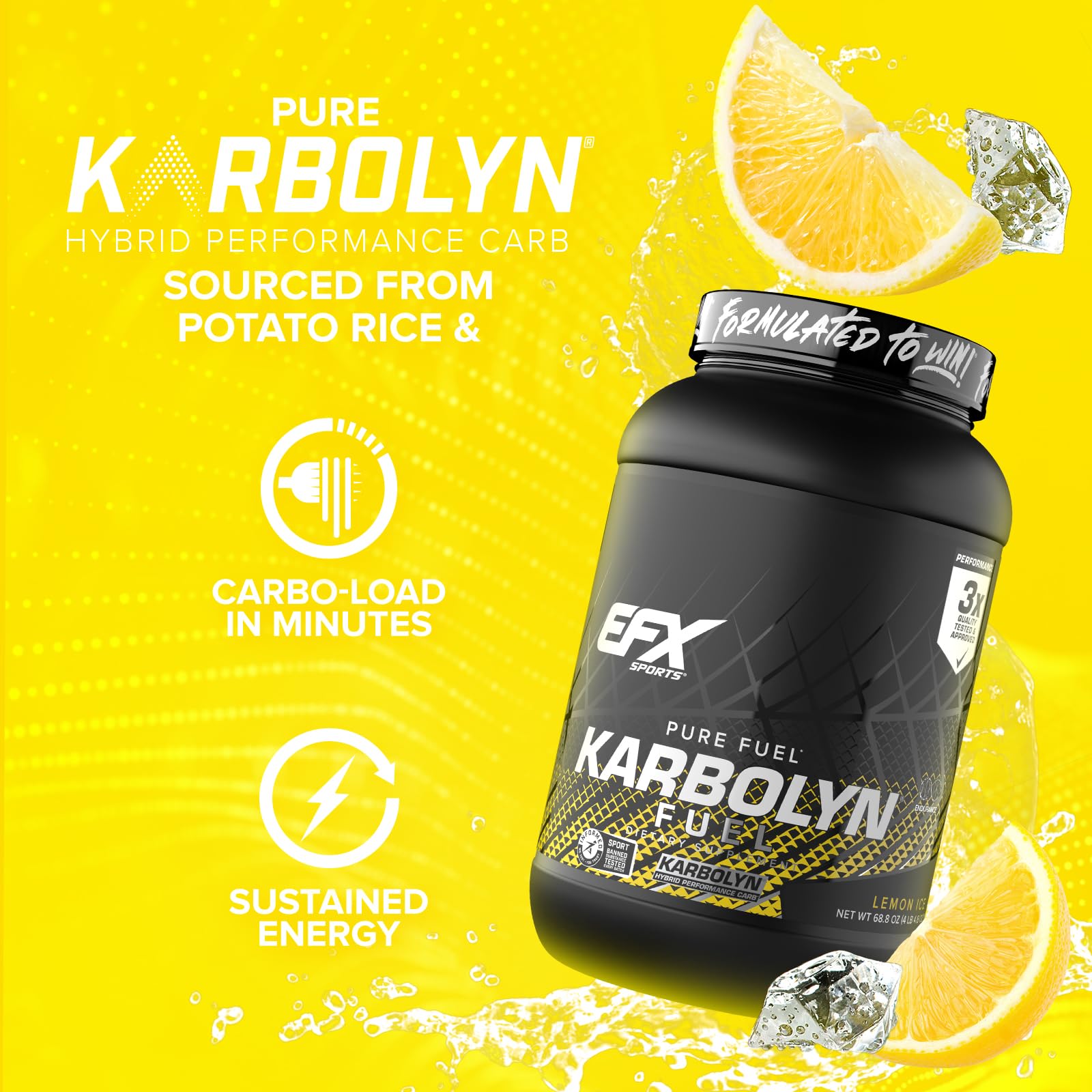 EFX Sports Karbolyn Fuel, textura de polvo suave para mezclar fácilmente