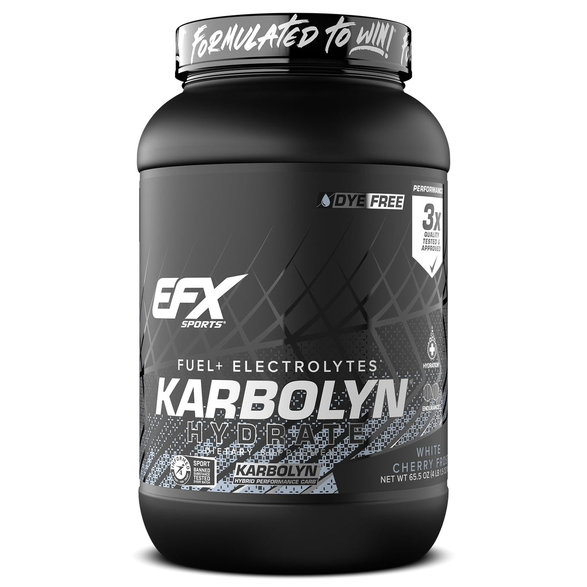 EFX Sports Karbolyn Hydrate, bote frontal, carga rápida de energía para entrenamientos