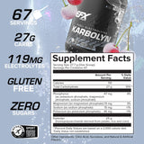 EFX Sports Karbolyn Hydrate, etiqueta detalle con información de carbohidratos y electrolitos