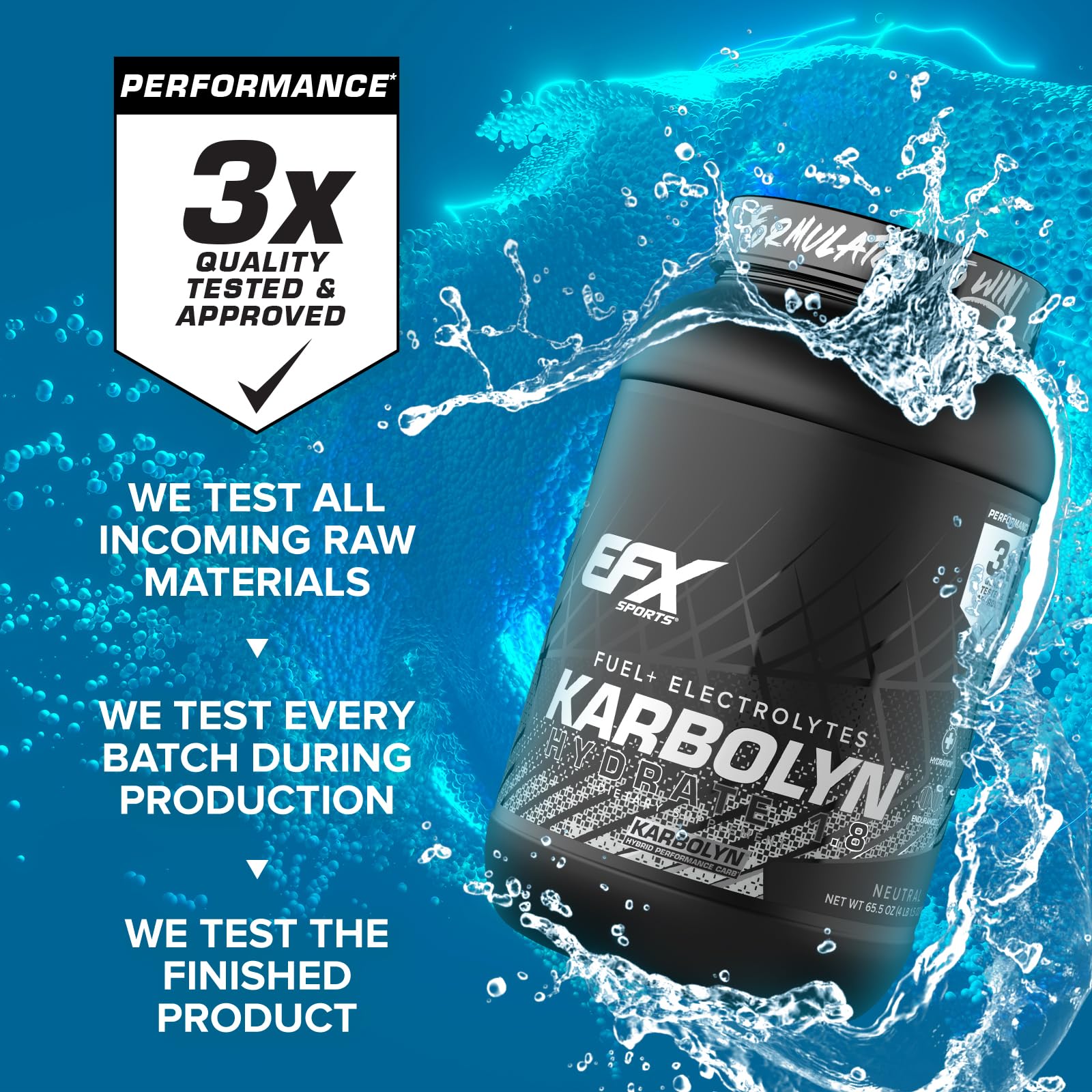 EFX Sports Karbolyn Hydrate: fórmula sin estimulantes para entrenamientos intensos.