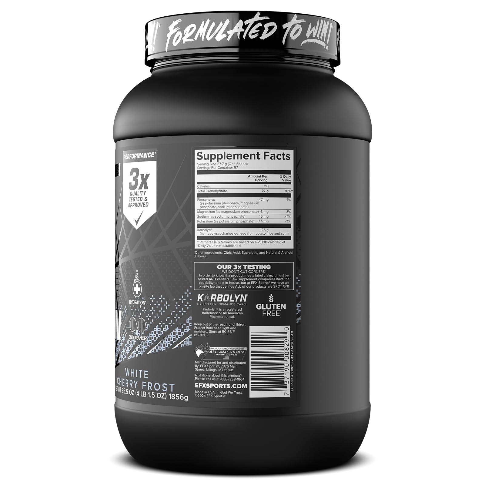 EFX Sports Karbolyn Hydrate, estilo de vida activo sin azúcar ni estimulantes