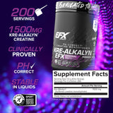 EFX Sports Kre-Alkalyn bote compacto facilita el uso diario.