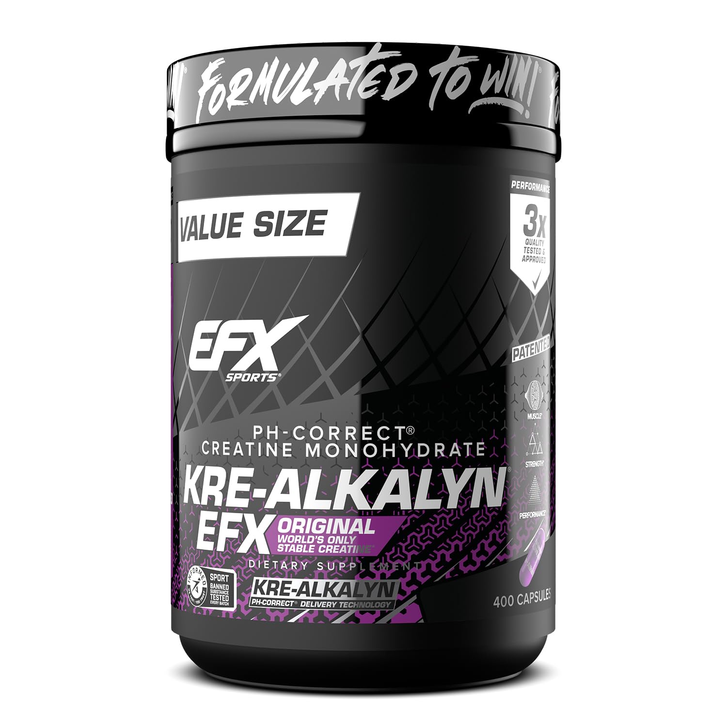 EFX Kre-Alkalyn EFX: bote para entrenamientos intensos y mayor resistencia.