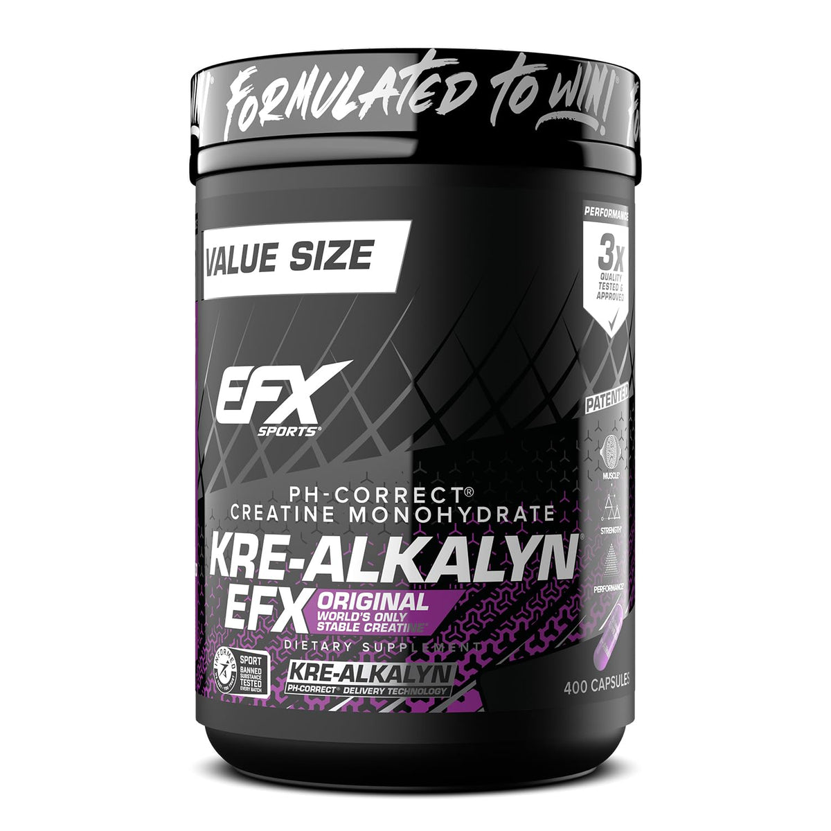 EFX Kre-Alkalyn EFX: bote para entrenamientos intensos y mayor resistencia.
