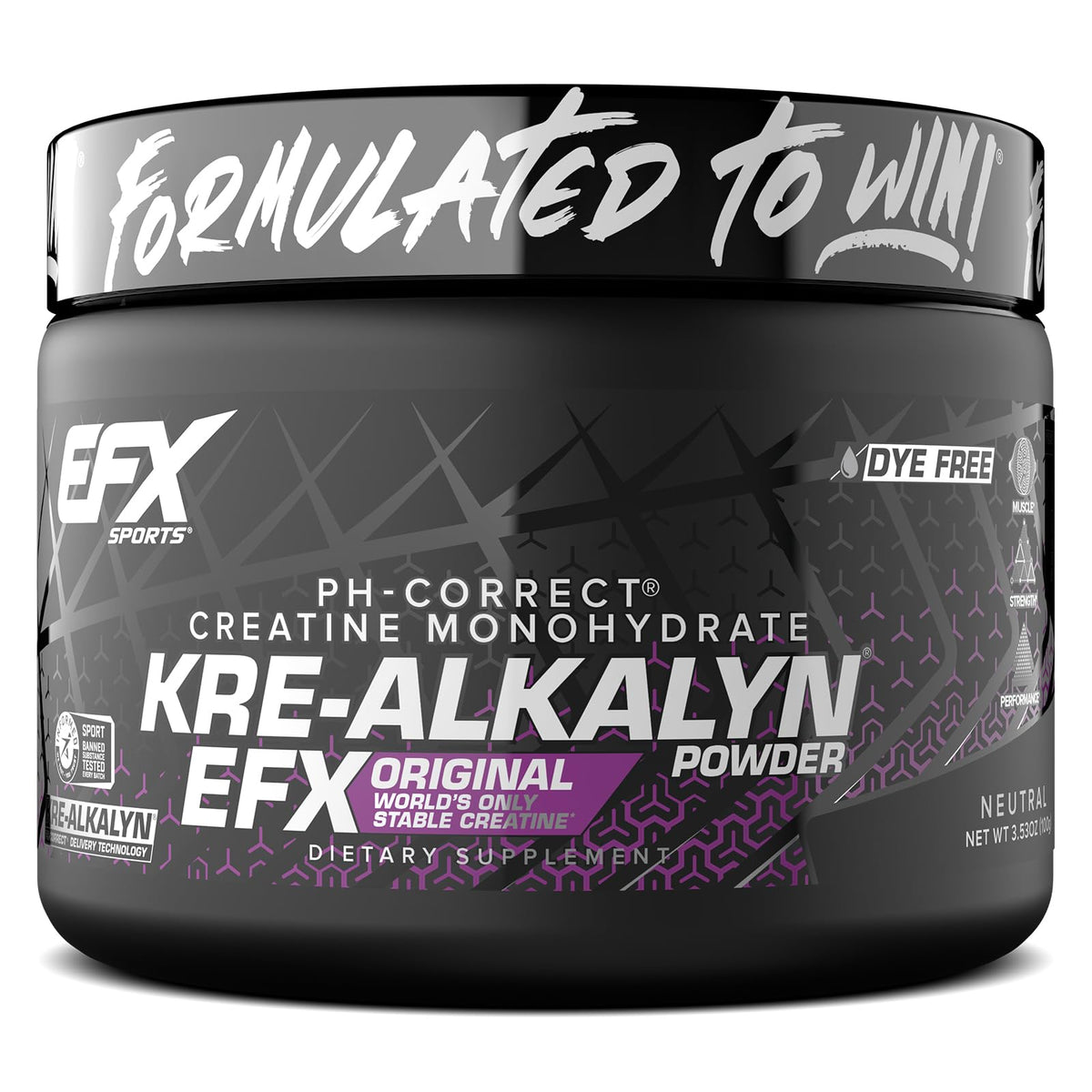 EFX Sports Kre-Alkalyn EFX: polvo para mezclar en agua, rendimiento estable