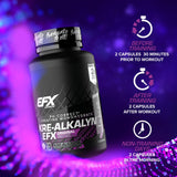 Uso pre y post entrenamiento con Kre-Alkalyn EFX para potencia y recuperación.