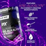 EFX Kre-Alkalyn EFX: etiqueta frontal facilita dosis y uso seguro.