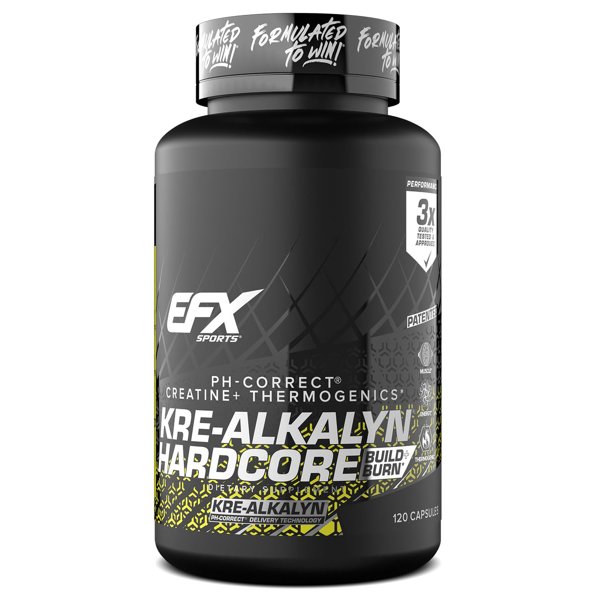 EFX Sports Kre-Alkalyn Hardcore, botella lista para entrenamientos intensos sin carga