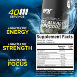 EFX Sports Kre-Alkalyn Hardcore, cápsulas en mano para dosis recomendada