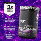 EFX Sports Kre-Alkalyn pruebas de calidad triple para seguridad.