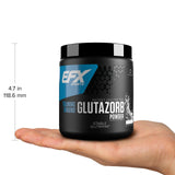EFX Sports Training Ground Glutazorb polvo, ingredientes visibles, transparencia de proceso de fabricación.