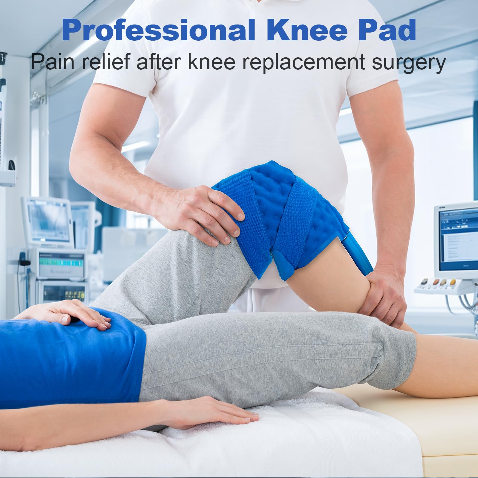 Almohadilla profesional para rodilla con sujeción segura.