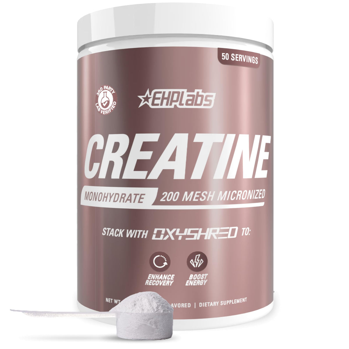 EHP Labs CREA-8 sin sabor en envase, listo para mezclar y apoyar entrenamientos.