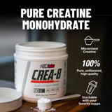 CREA-8 monohidratada sin sabor ideal para mezclar en batidos