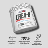 Porciones de CREA-8 en envase de 500 g para rutina diaria