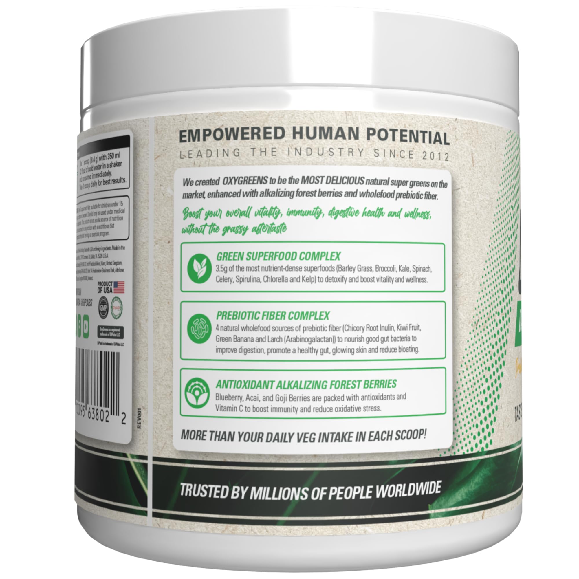 Ingredientes clave espirulina y clorella para antioxidantes