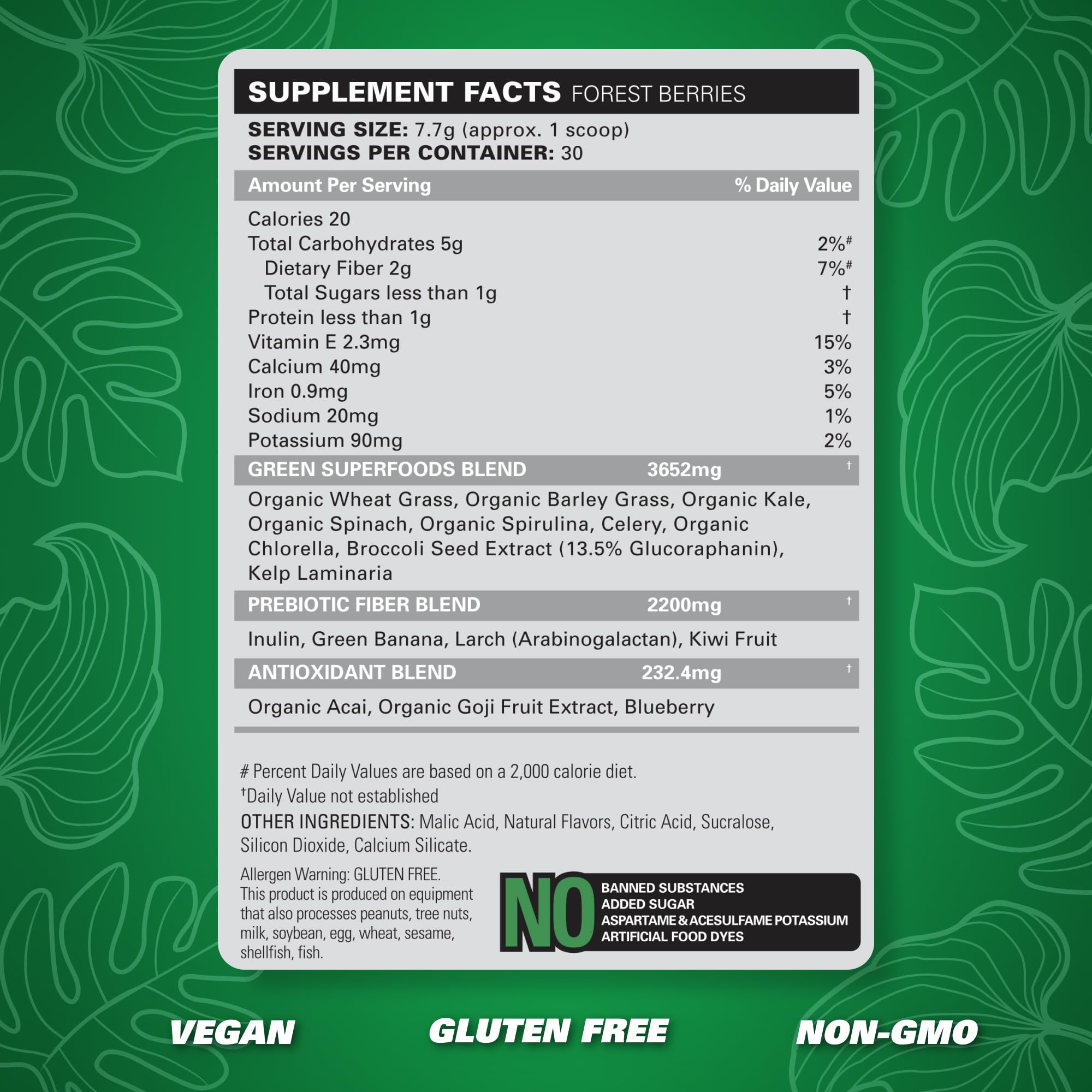 Ingredientes: espirulina y clorela en OxyGreens.
