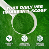 Mezcla verde de OxyGreens en vaso para beber.