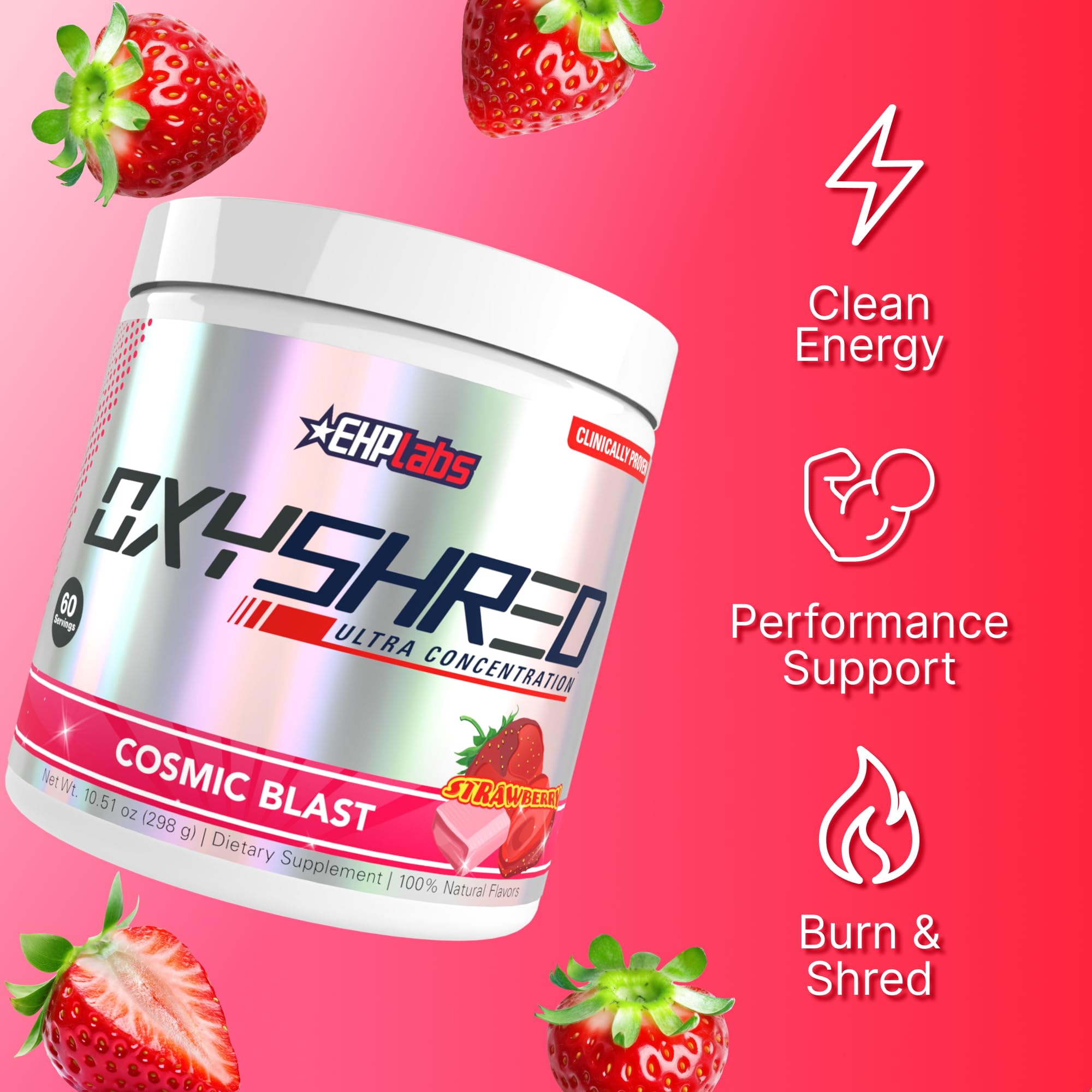 Cosmic Blast shaker bottle ready to shake a fresh pre-workout mix.